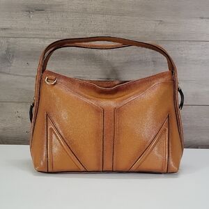 Vicenzo Tan/Brown Leather Shoulder Bag